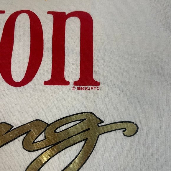 VTG 92 DEADSTOCK Single Stitch Winston Racing Team Wht Tee Sz XL + Trading Card - Picture 3 of 11